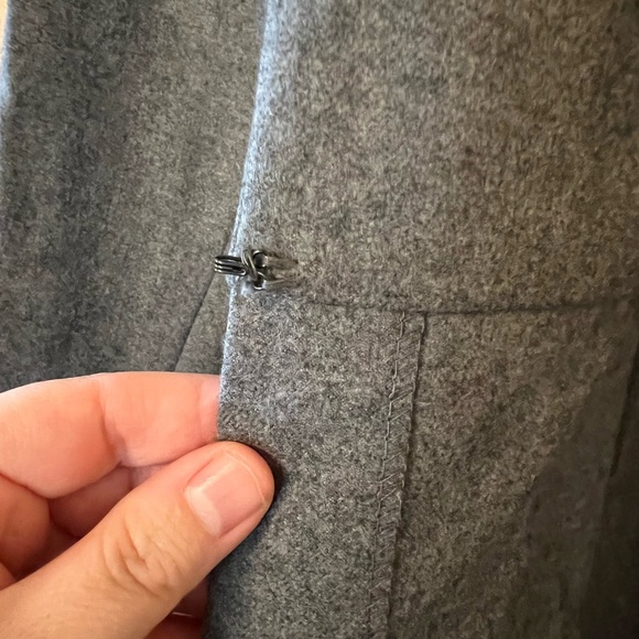 Ralph Lauren Wool Coat With Belt Gray Vintage Blue Label Made USA Size 10 FLAW - Picture 6 of 16